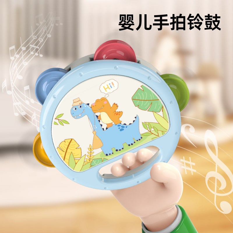 Baby Rattle Hand Tambourine Toy 0-3 Years Old Baby Rattle Drum Soft Rubber Rattle Drum Early Education Musical Instrument Group - Image 4